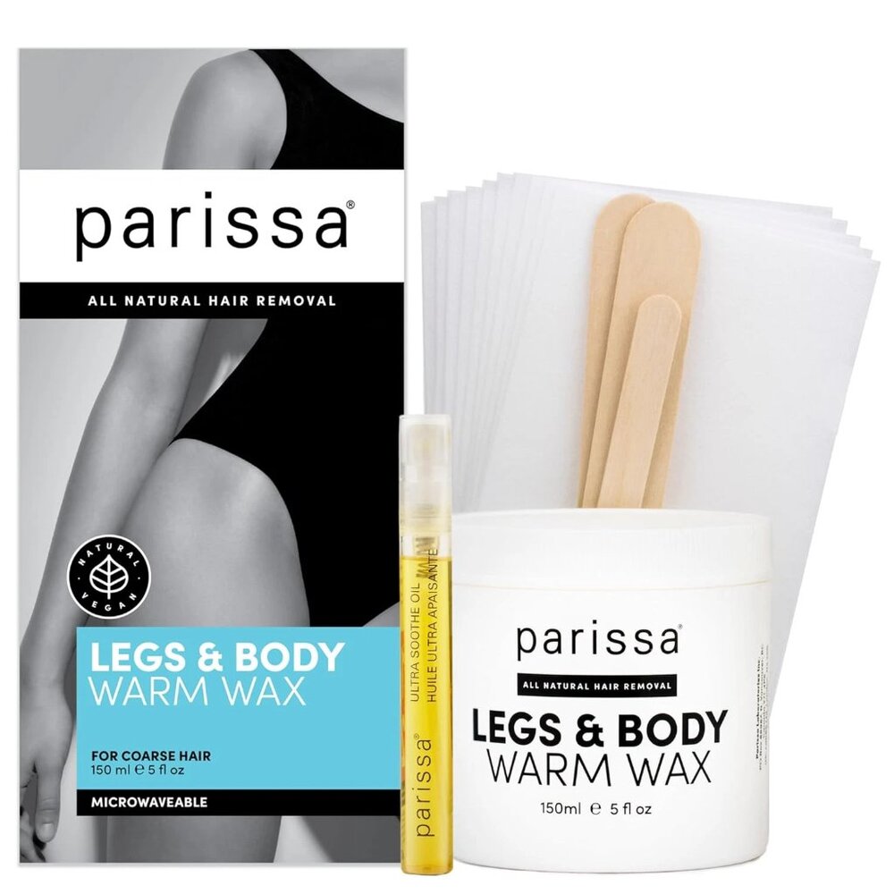 NIB Parissa Legs & Body Warm Wax Vegan Hair Removal Kit Microwavable Coarse Hair